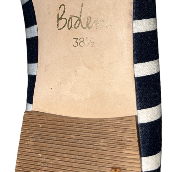 Boden Rowan Navy Blue Striped Yellow Tassel Slipper Loafers - 38.5 / 7.5 - Picture 14 of 16